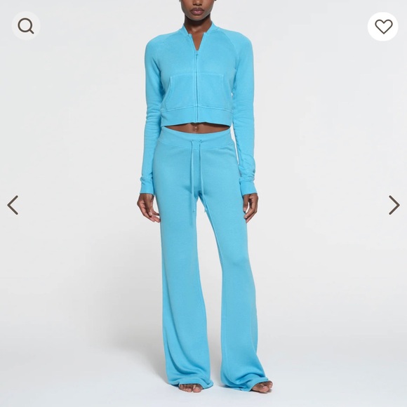 SKIMS French Terry Flare Pant Cyan Blue - Picture 1 of 5